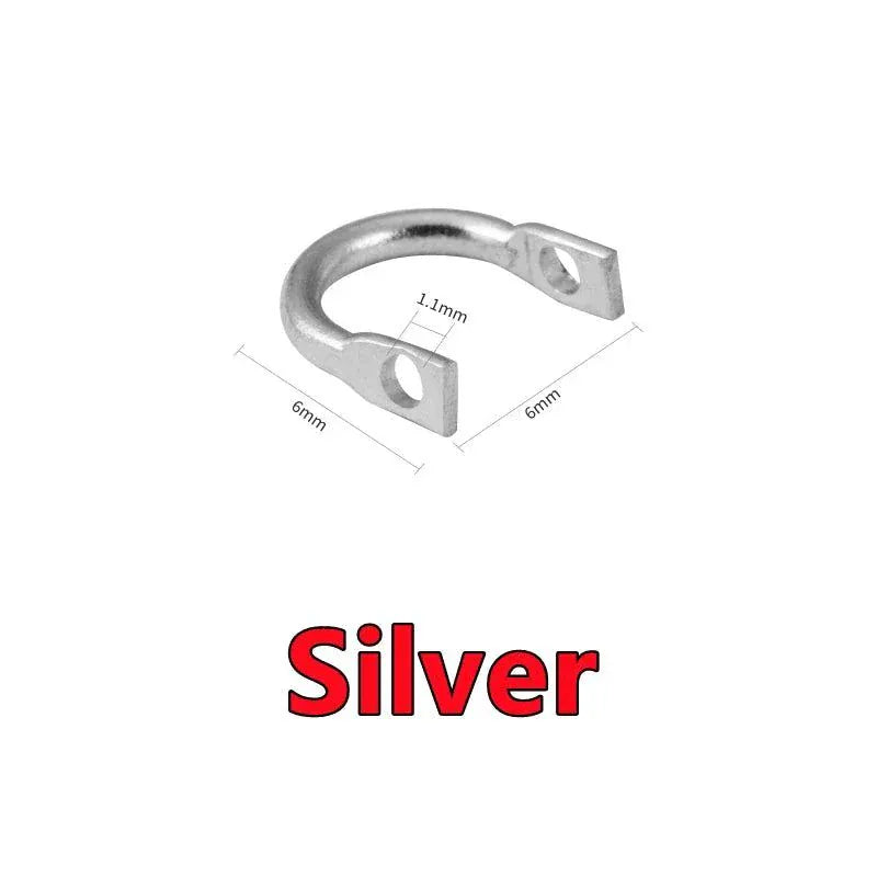 Fishing U-Ring 6*6mm Silver Gold Rotating Piece Accessory - Spinner