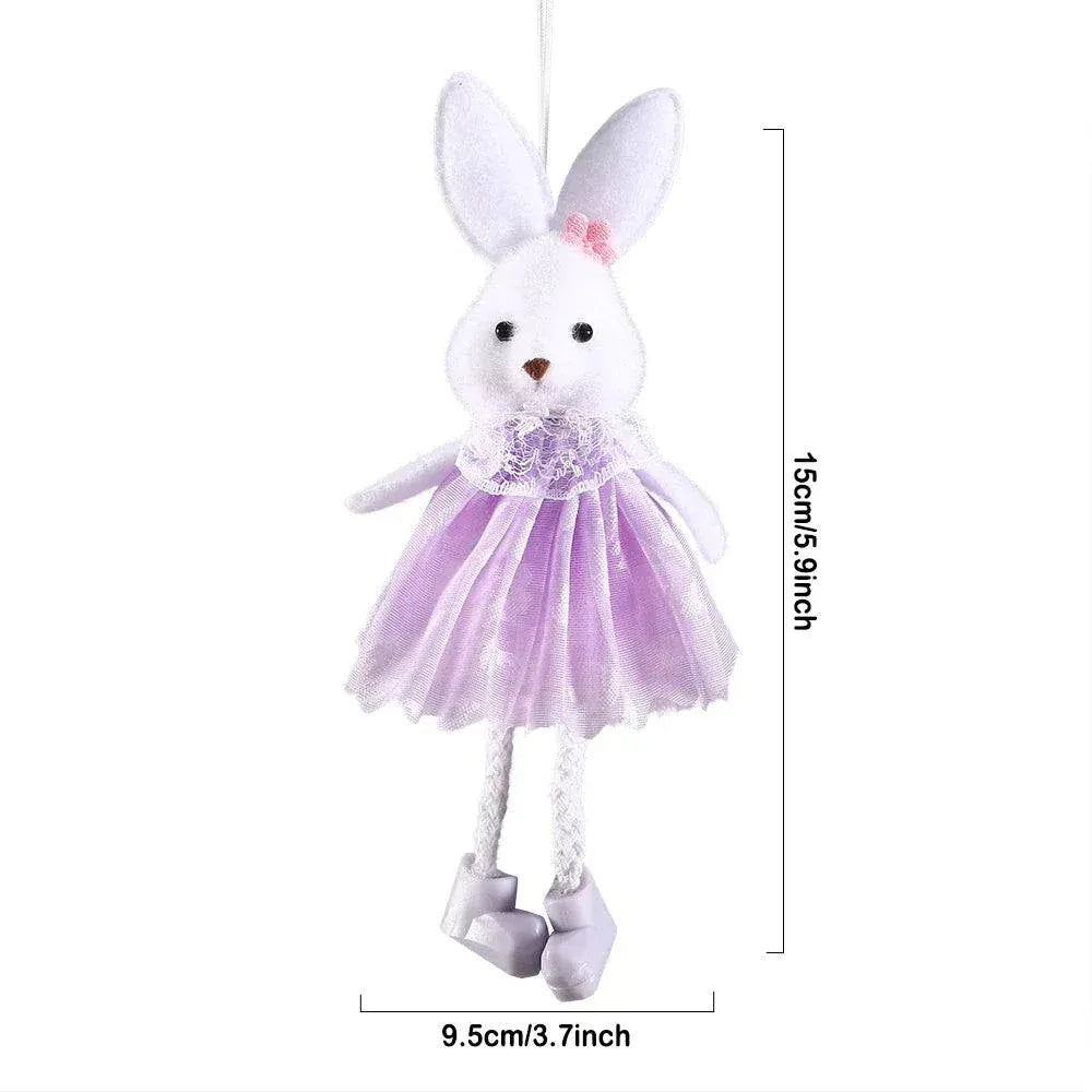 Easter Bunny Decor White Yellow Green Pink Flower Yarn Skirt -Kid Gift