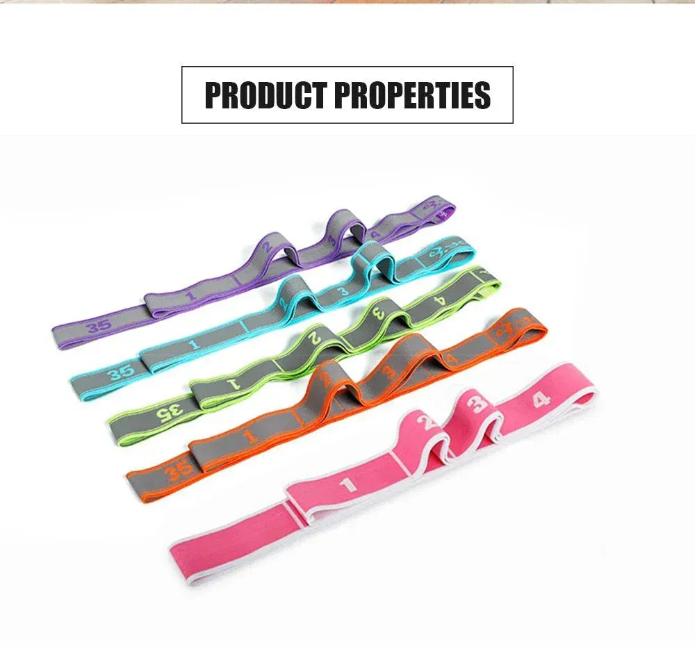 Multi-section yoga resistance bands for full-body workouts and stretching