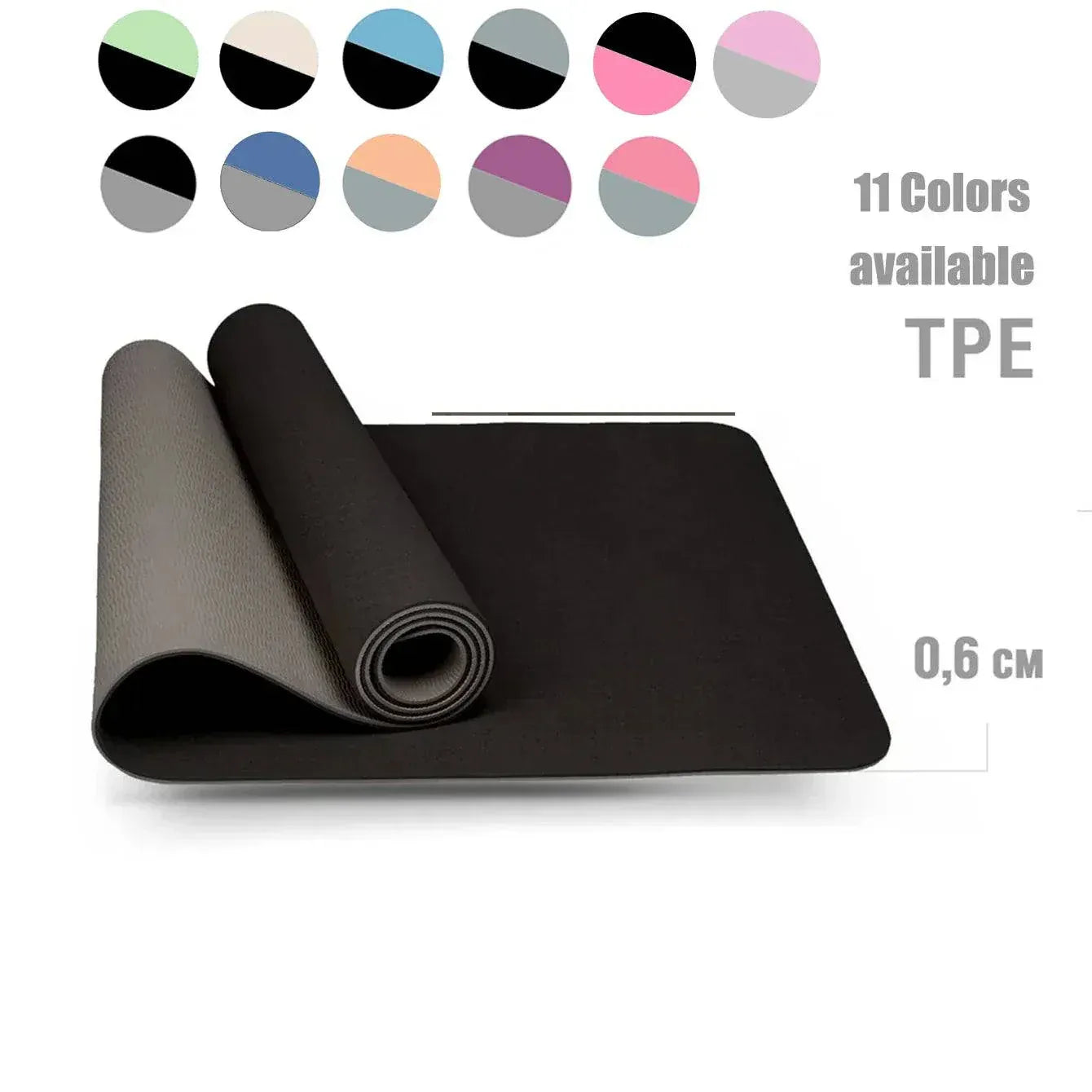 Double-sided non-slip TPE yoga mat with carrying strap for stability and eco-friendly practice