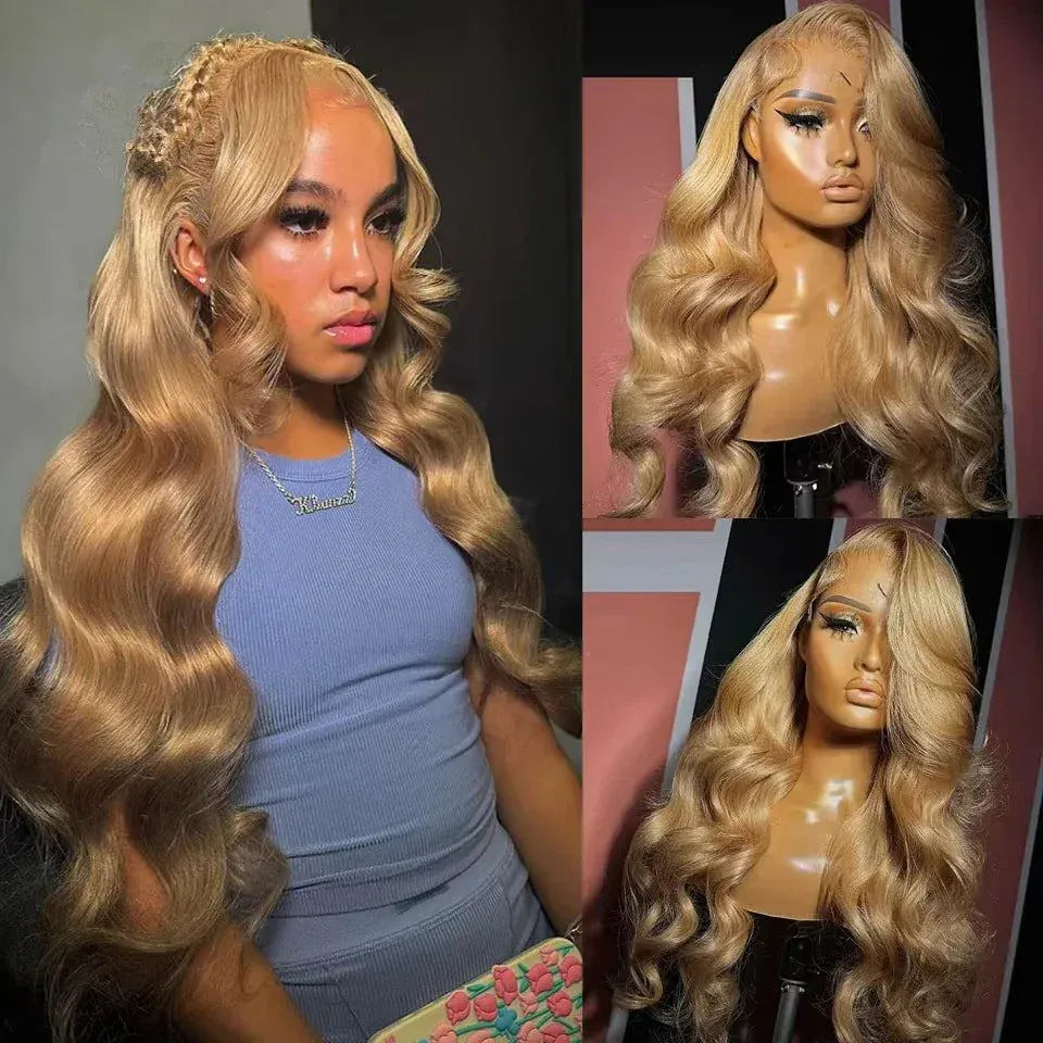 Silkwave Colored Honey Blonde Lace Front Body Wave Human Hair Wig