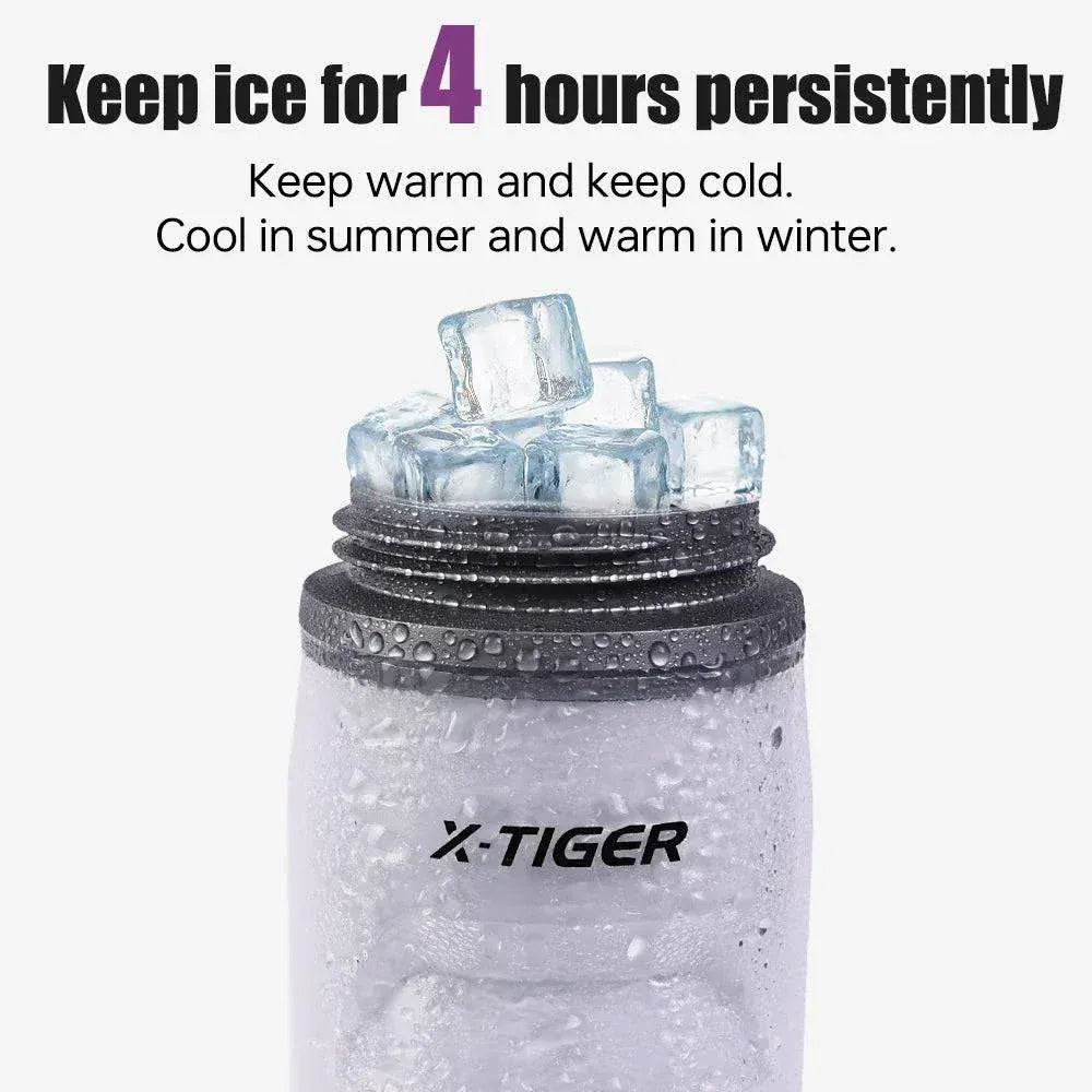 X-TIGER 620ml insulated cycling water bottle for outdoor sports and biking, available in white, blue, and green