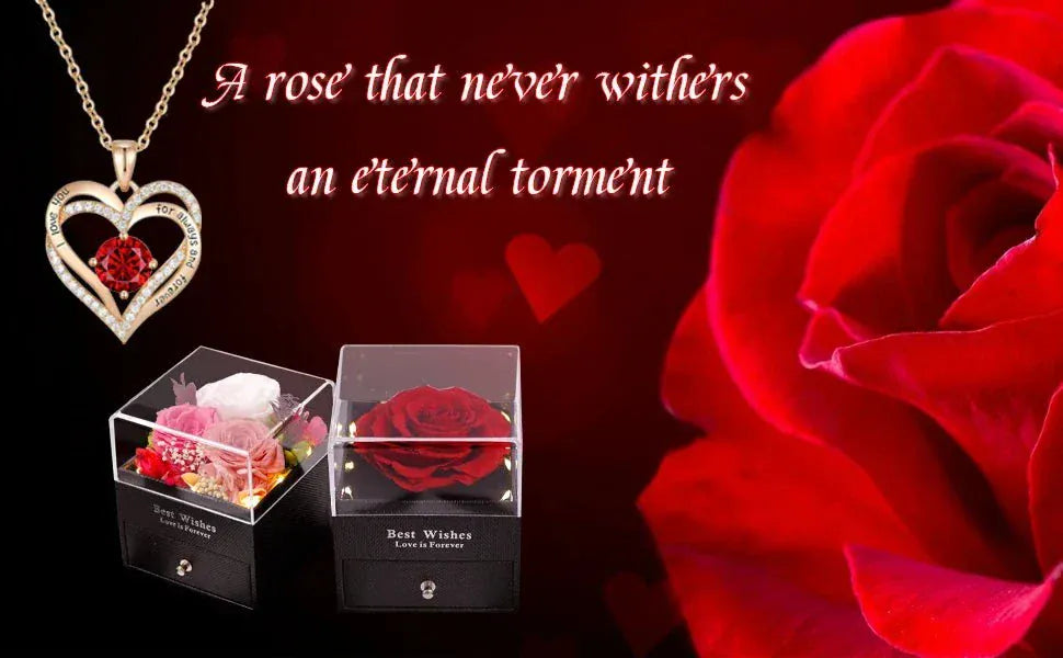 Luxurious Rose Gift Box with elegant necklace gift set for special occasions