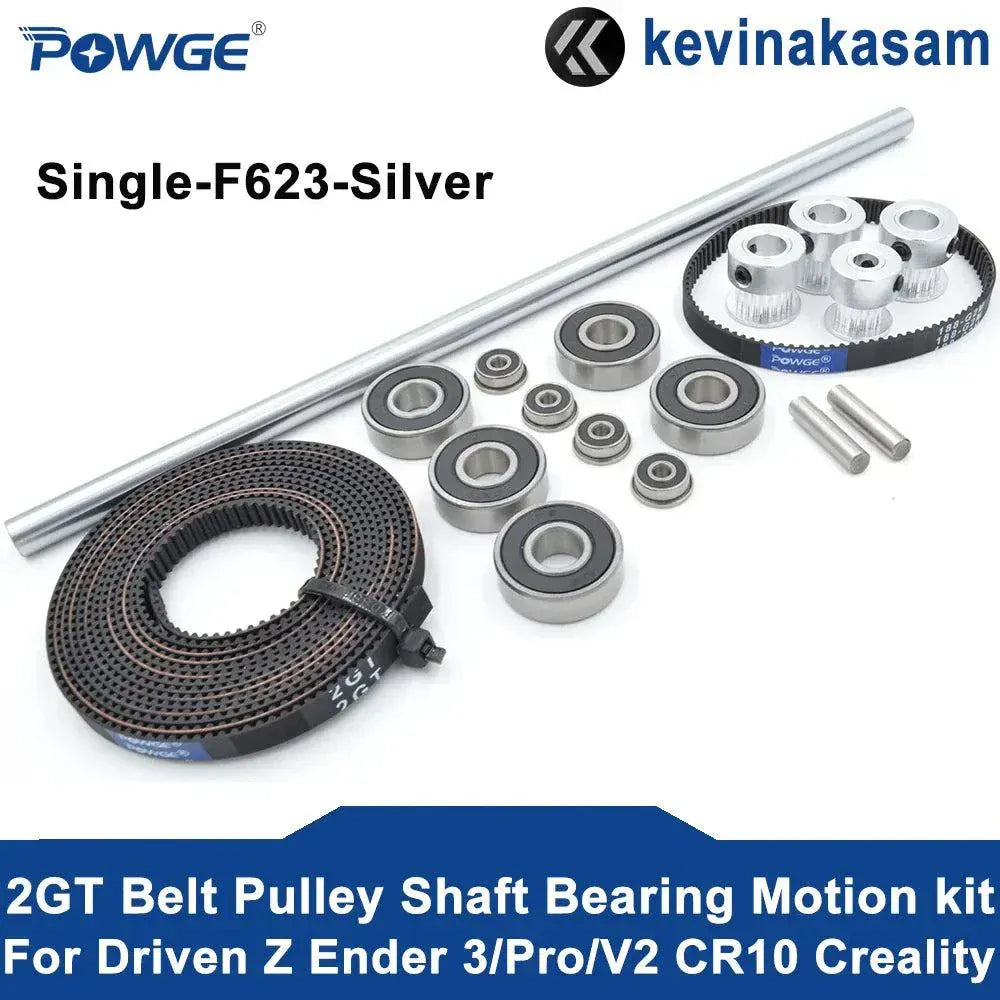 POWGE GT2 timing belt pulley with shaft and bearing kit for Ender 3 and CR-10 3D printers