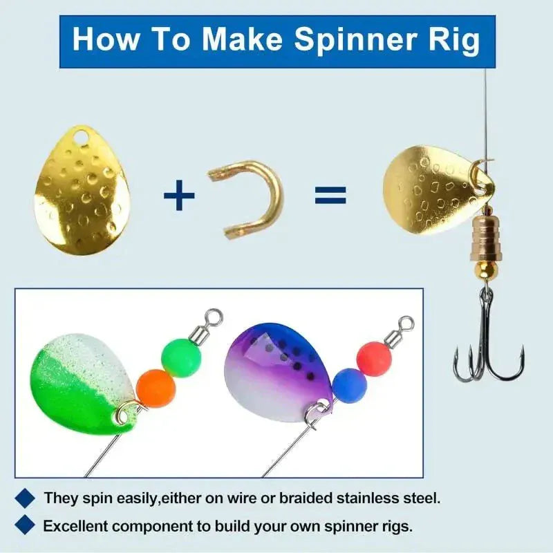 Silver and gold 6x6mm fishing U-rings for spinner lure accessories