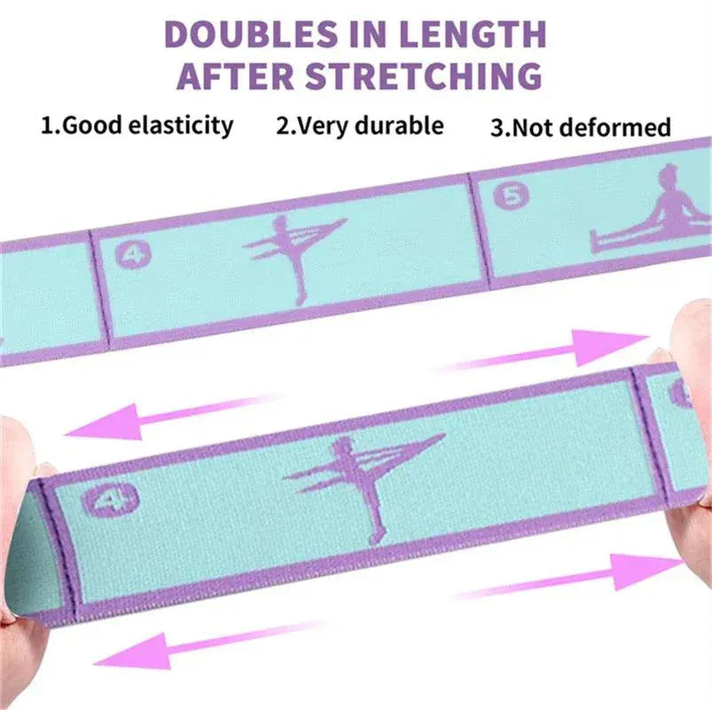 Elastic Yoga Resistance Band for stretching, strength training, and Pilates workouts