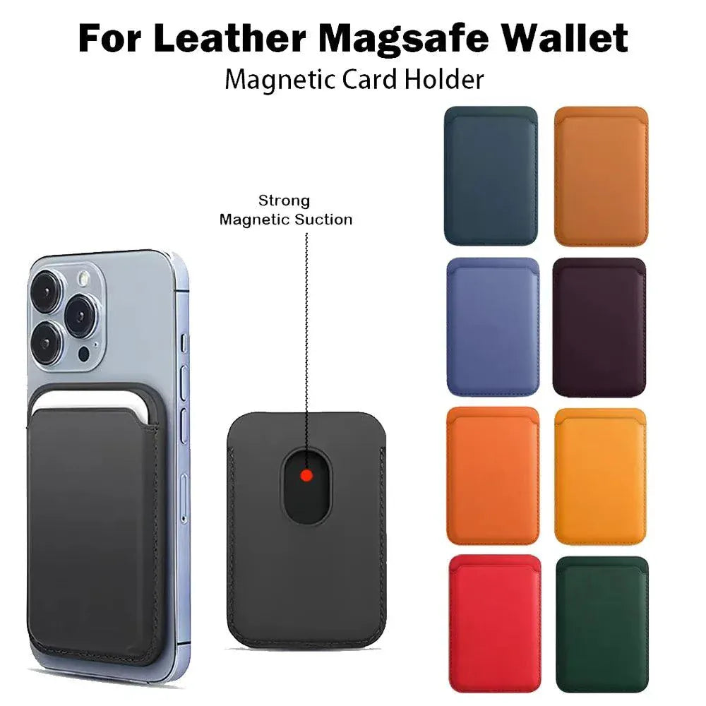 Leather wallet case holder for Magsafe iPhone 16 Pro Max magnetic leather wallet compatible with iPhone 15 14 13 12 accessories