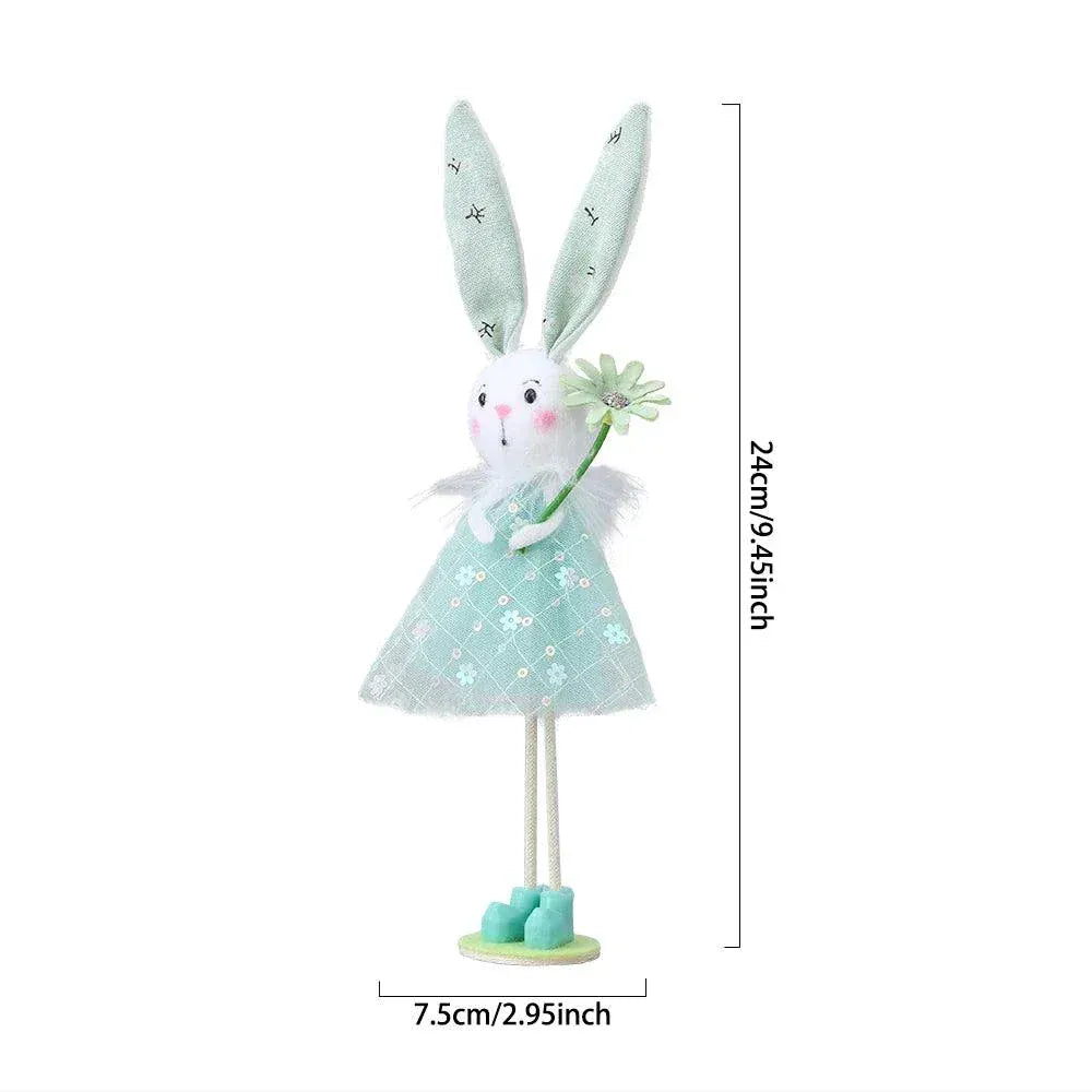Easter Bunny Decor White Yellow Green Pink Flower Yarn Skirt -Kid Gift