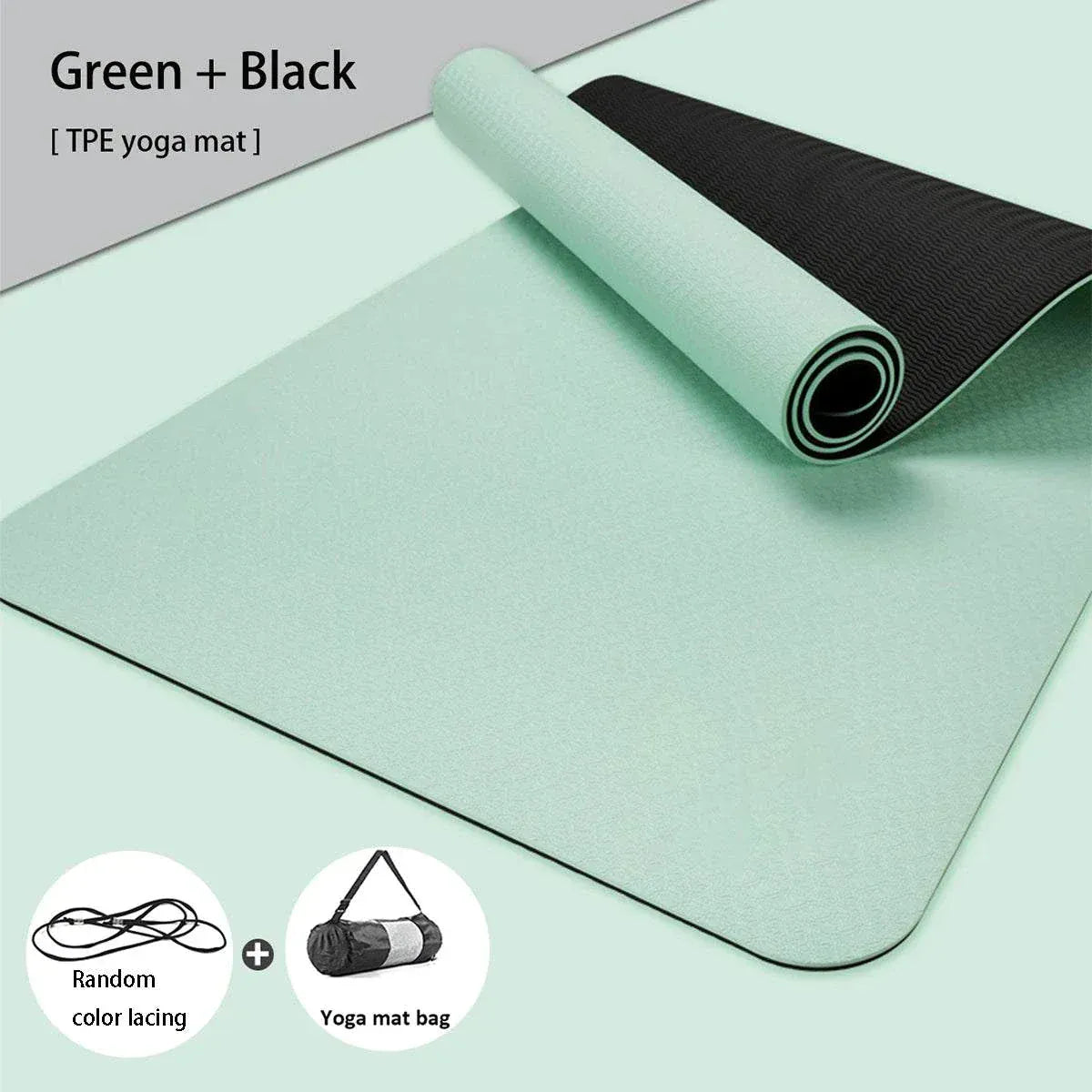 Yoga Mat - Eco Friendly Non Slip Double-Sided Fitness Exercise Mat.