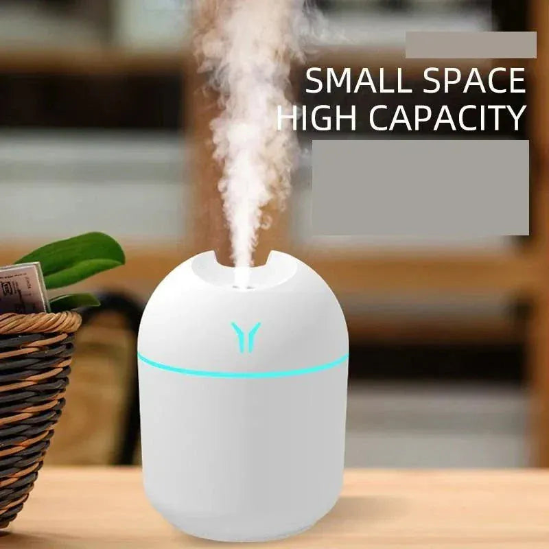 250ML USB Mini Air Humidifier & Diffuser with ultrasonic mist and LED lighting