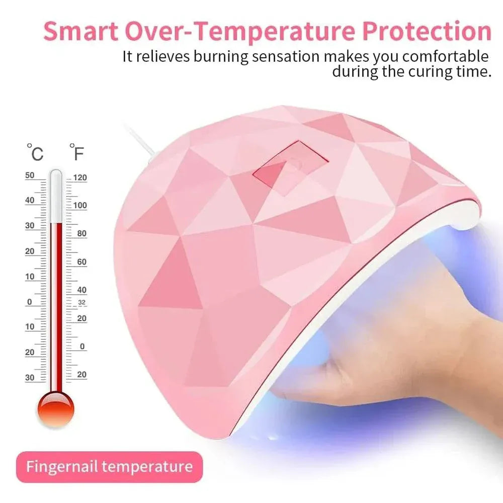 54W USB UV LED nail gel lamp with automatic sensor and compact design