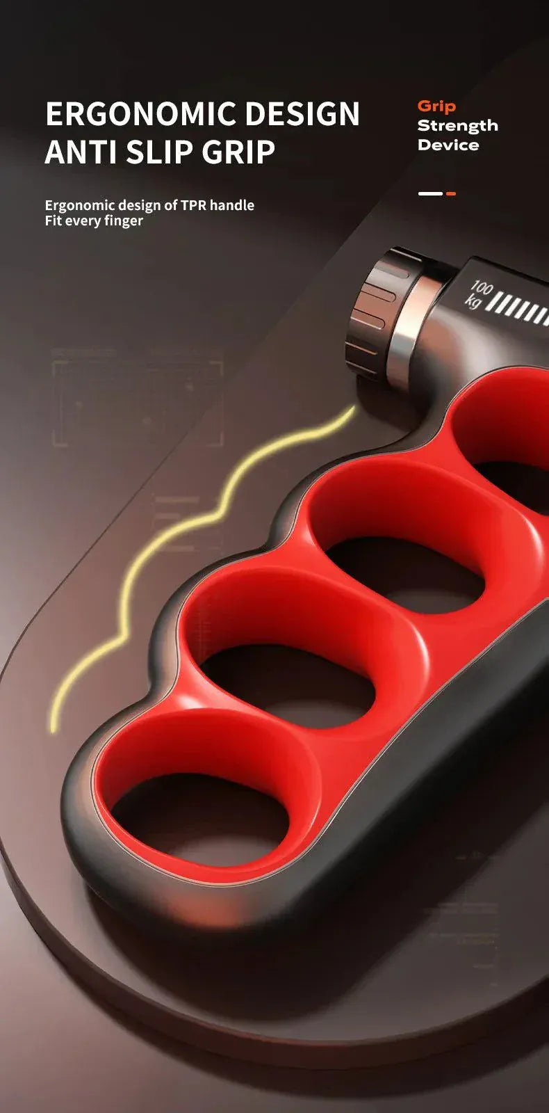 Adjustable grip strengthener with 5–100KG resistance for hand and forearm training