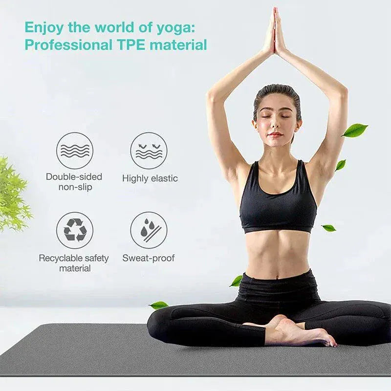 Yoga Mat - Eco Friendly Non Slip Double-Sided Fitness Exercise Mat.