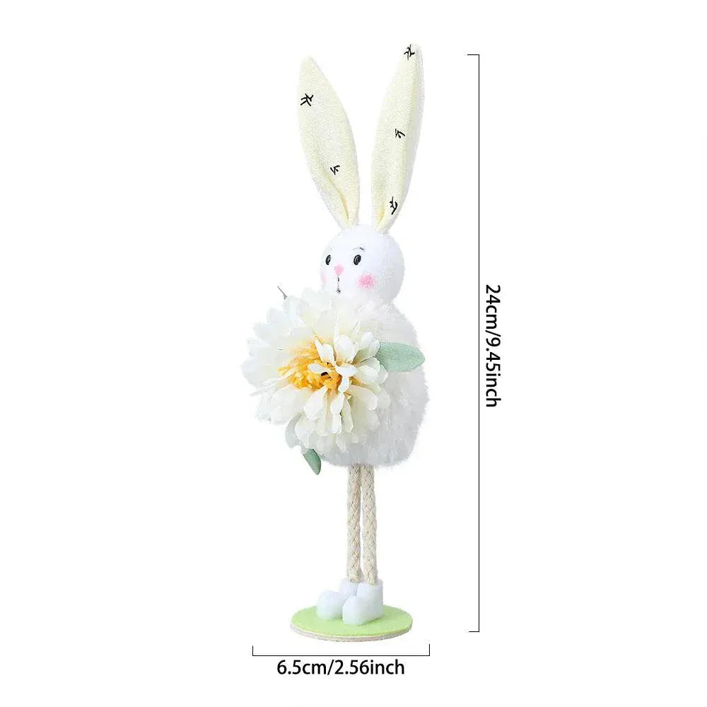 Easter Bunny Decor White Yellow Green Pink Flower Yarn Skirt -Kid Gift