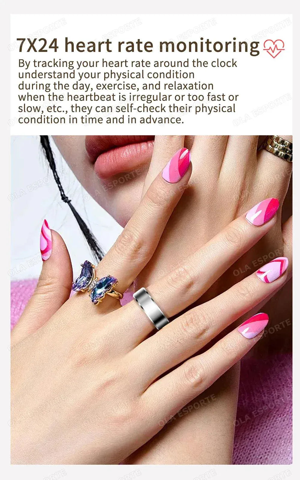 Smart Ring 2026 tracking health, fitness, heart rate, sleep, and sports modes, IP68 waterproof design