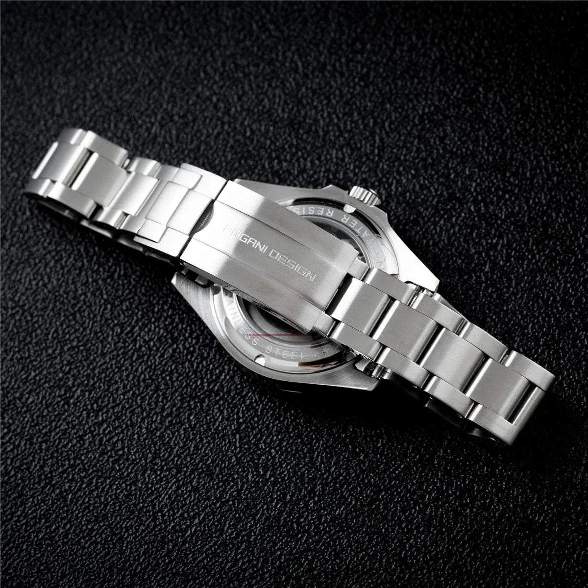 PAGANI DESIGN 2026 DG5833 men's GMT automatic stainless steel watch with blue luminous markers and sapphire crystal