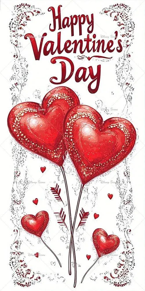 Valentine Day Door Cover with red roses and love-themed design for romantic celebrations