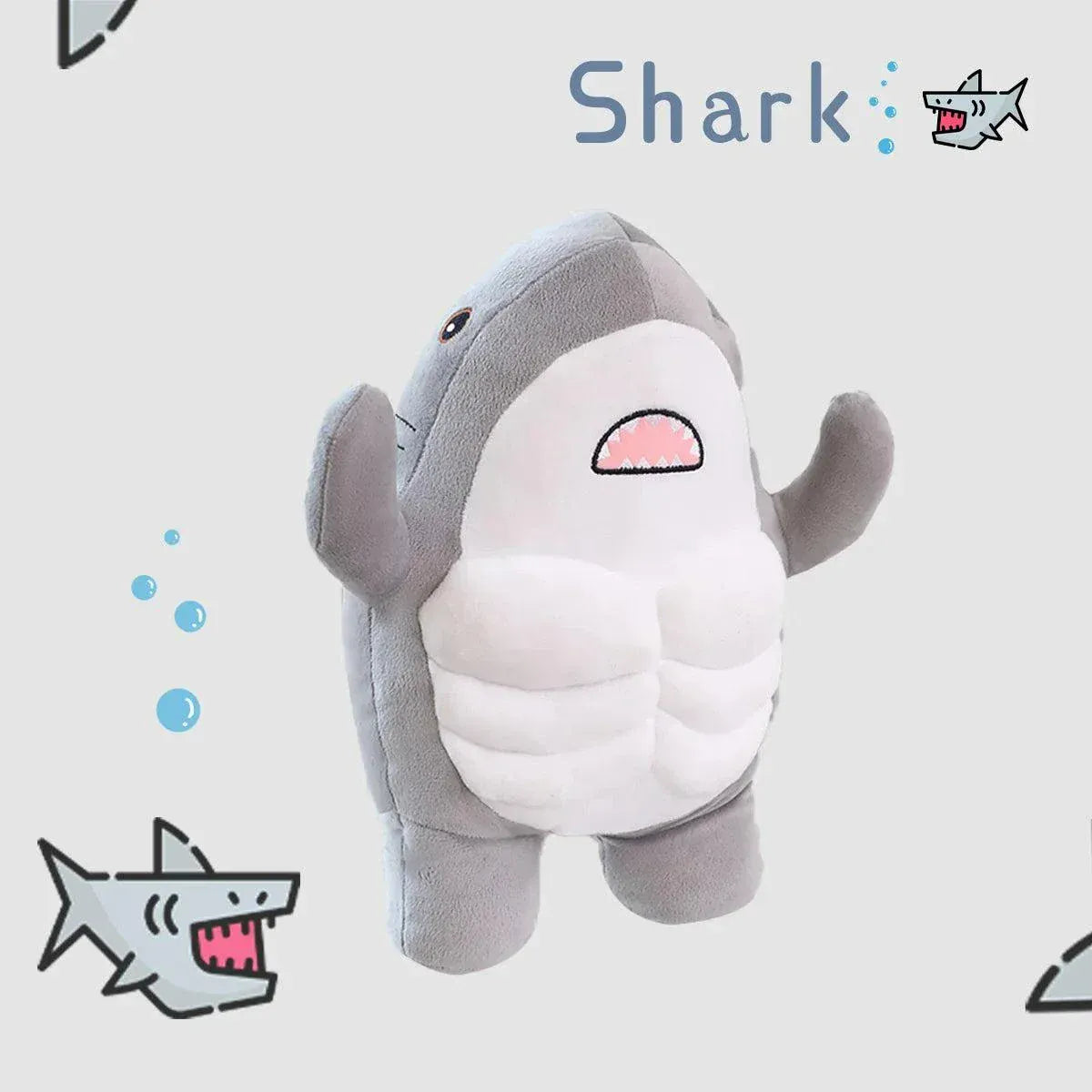 Muscle Shark Plush Toys- Soft 35cm Ocean Whale Stuffed Animal for Kids