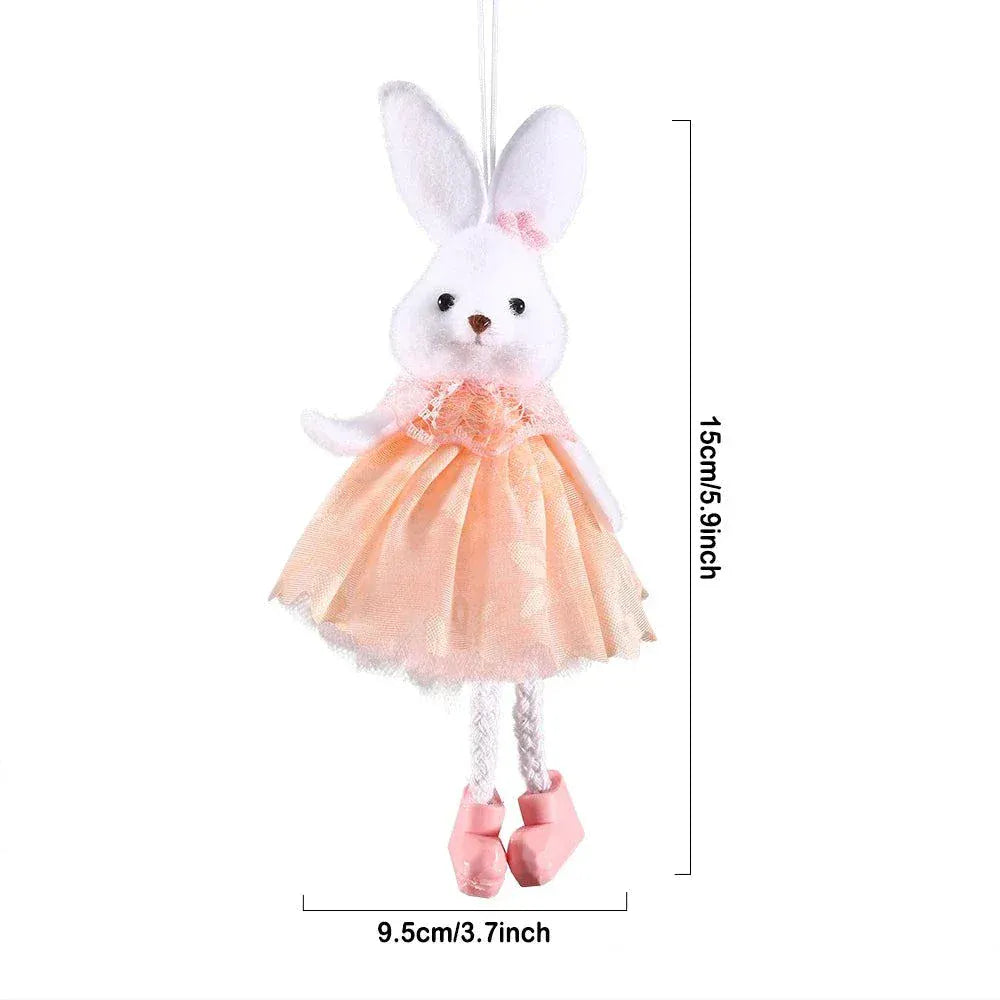 Easter Bunny Decor White Yellow Green Pink Flower Yarn Skirt -Kid Gift