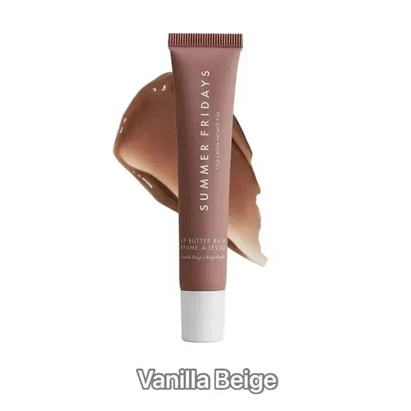Hydrating vanilla Summer Fridays lip balm gloss with moisturizing oils and glossy finish