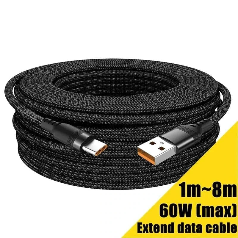 USB Type-C Fast Charging Cable  -  3M, 5M & 8M Data & Power Cables.