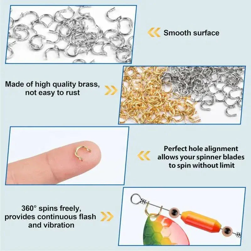 Fishing U-Ring 6*6mm Silver Gold Rotating Piece Accessory - Spinner