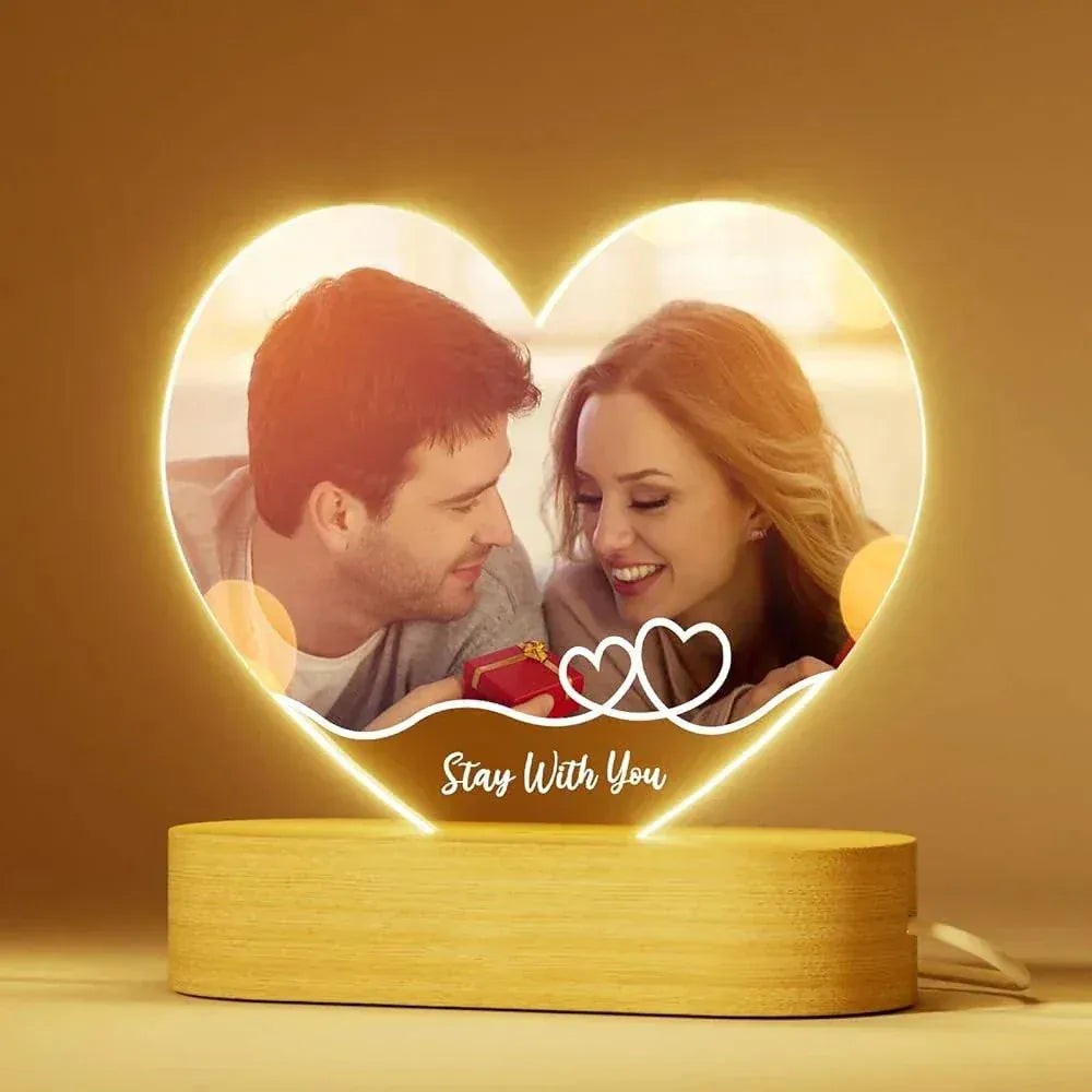 Custom Photo Love Frame LED acrylic picture with personalized photo and message