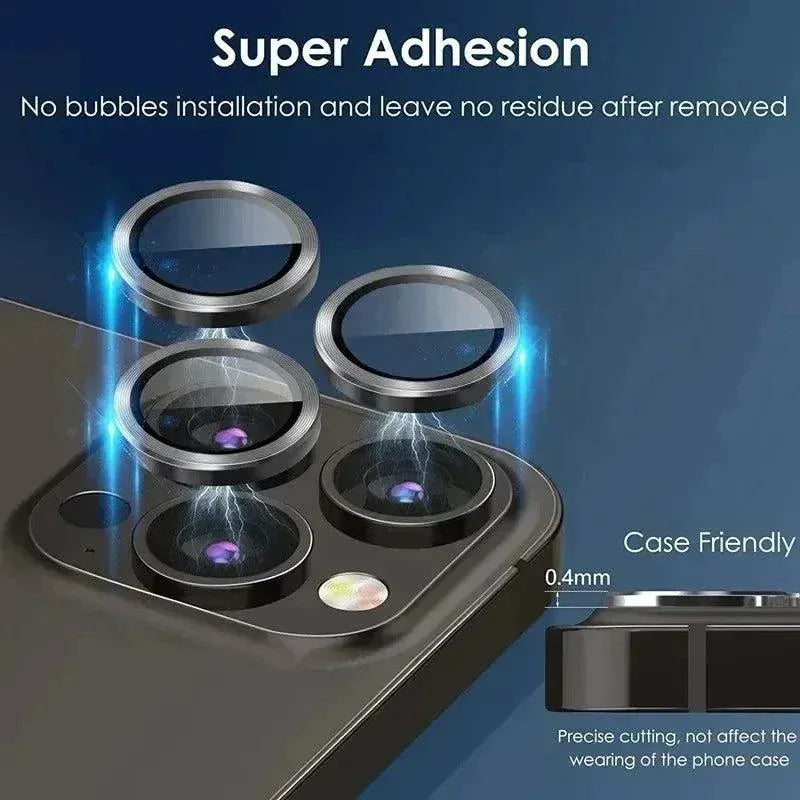 Metal Ring Camera Lens Protector –  2/3-Pcs Glass Cover for iPhone.