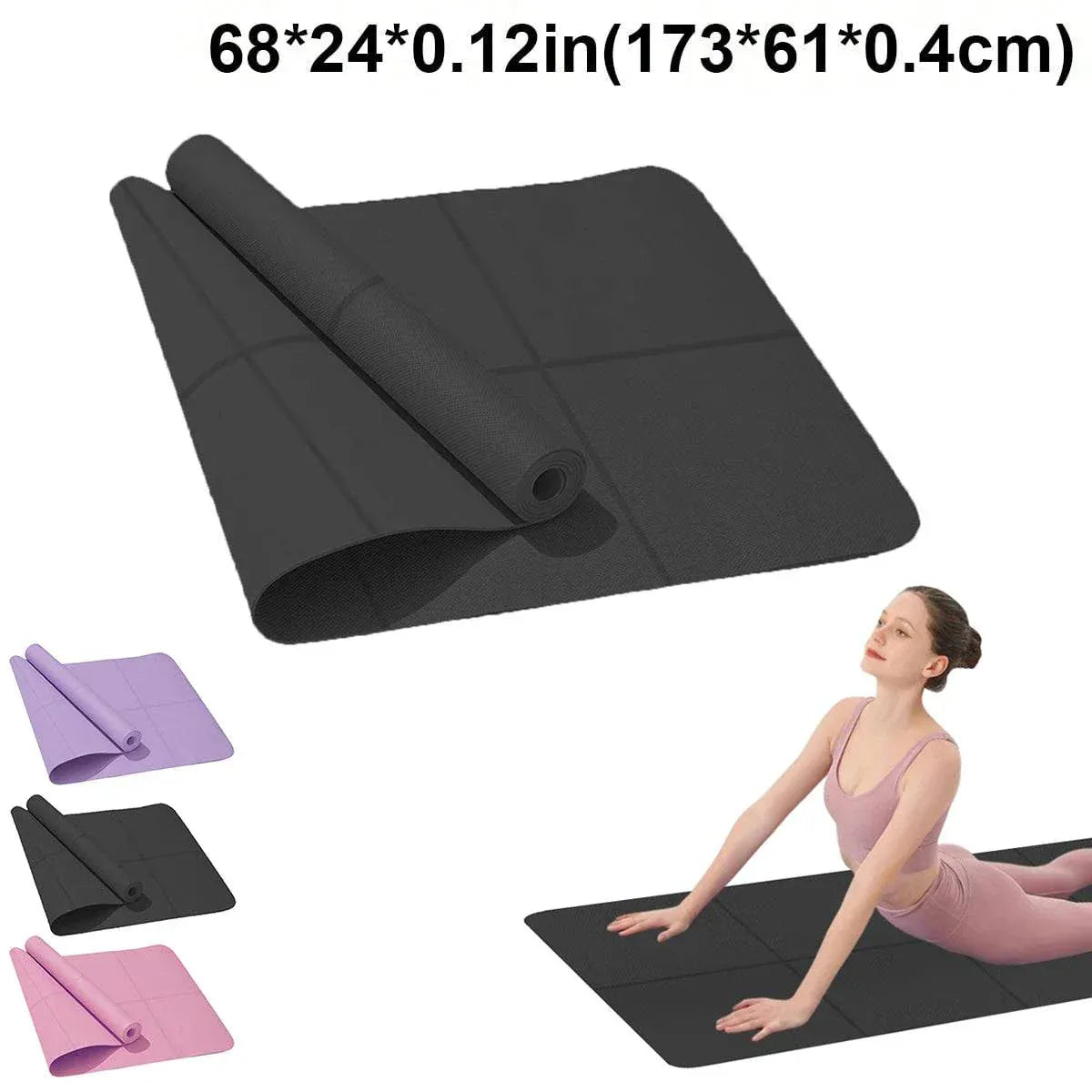 4MM Yoga Mat Anti-skid Pilates mat with EVA foam, anti-slip surface for stability and joint support