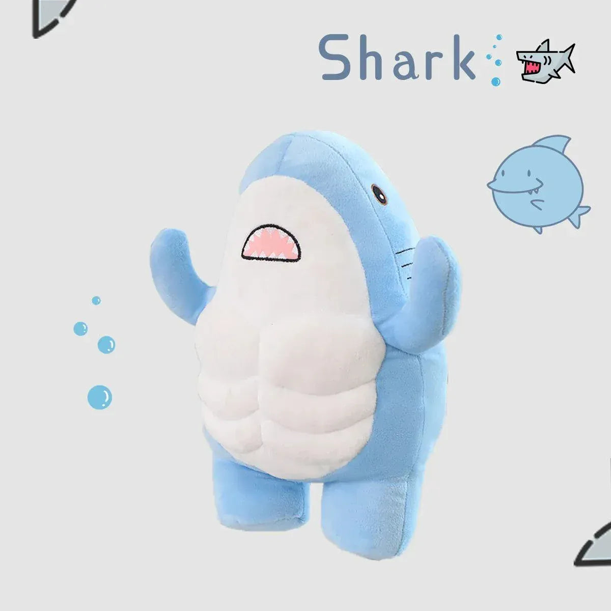 Muscle Shark Plush Toys- Soft 35cm Ocean Whale Stuffed Animal for Kids