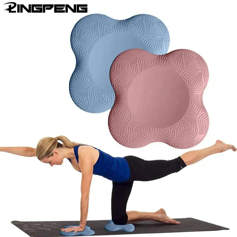 Thickened portable Yoga Kneeling Mat with concave support for knees and elbows.