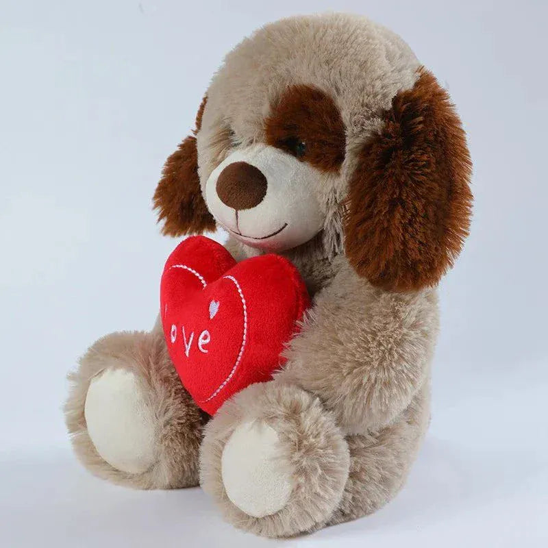 25CM cute heart bear plush toy with red heart prints for Valentine’s gift