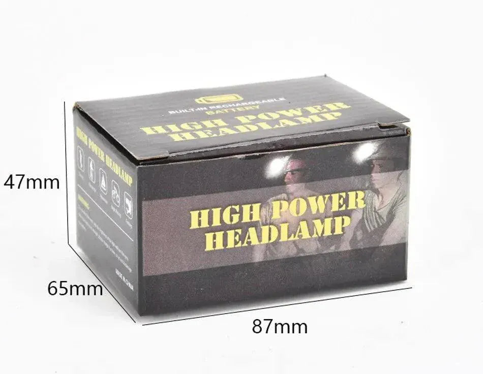 Rechargeable COB LED USB Headlamp - Powerful Waterproof Head Torch.
