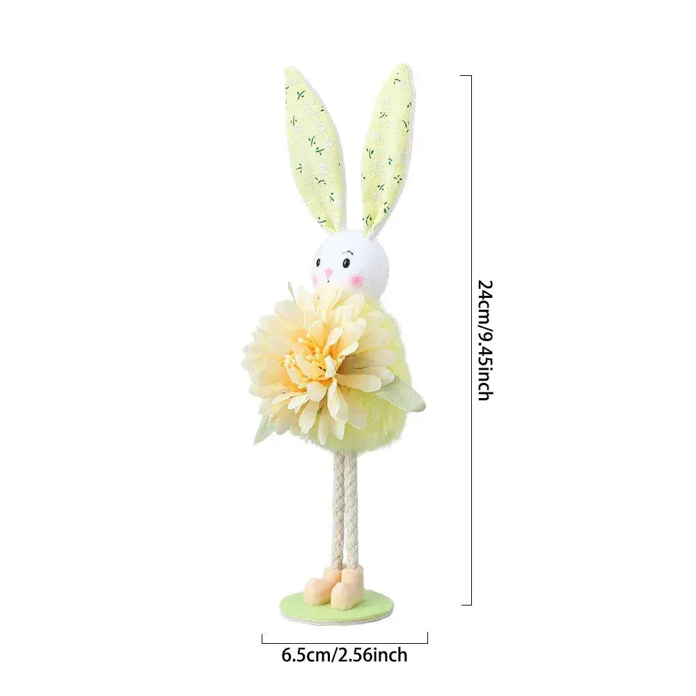 Easter Bunny Decor White Yellow Green Pink Flower Yarn Skirt -Kid Gift