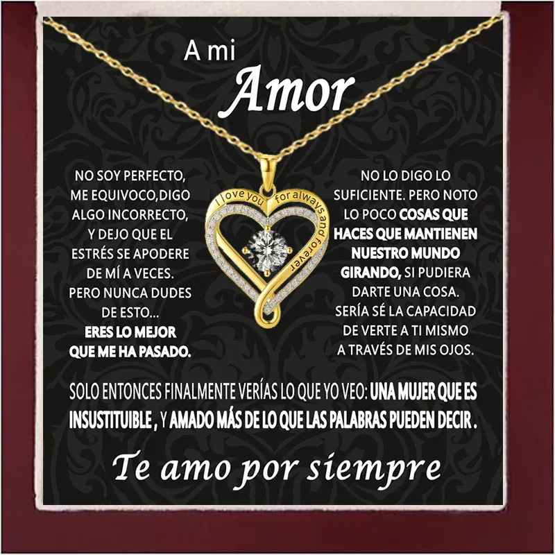 Heart shaped Necklace -  Double Layered Heart Pendant Gift for Her.