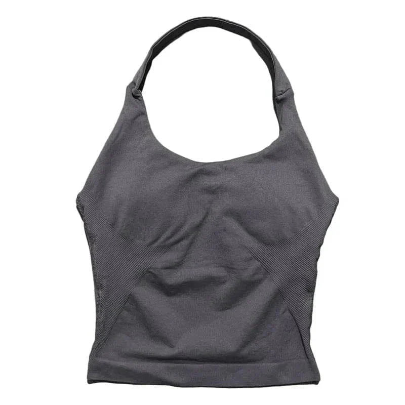 Women sports yoga vest running gym top high elastic quick-dry fitness tank top seamless bra