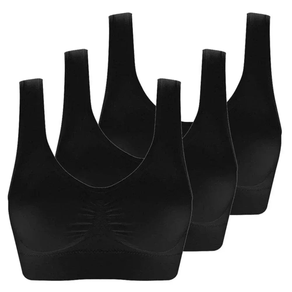 Plus size back smoothing bra seamless padded push-up sport bra for women workout and yoga