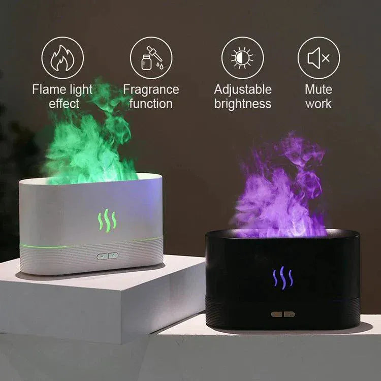 Kinscoter Ultrasonic Aroma Diffuser Air Humidifier with LED flame lamp and essential oil aromatherapy