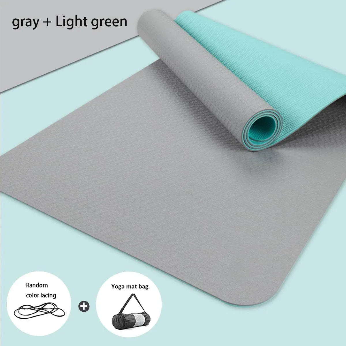 Yoga Mat - Eco Friendly Non Slip Double-Sided Fitness Exercise Mat.