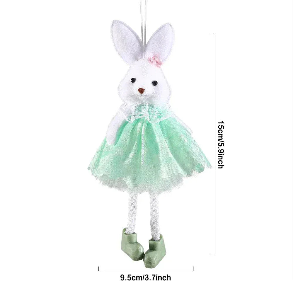 Easter Bunny Decor White Yellow Green Pink Flower Yarn Skirt -Kid Gift