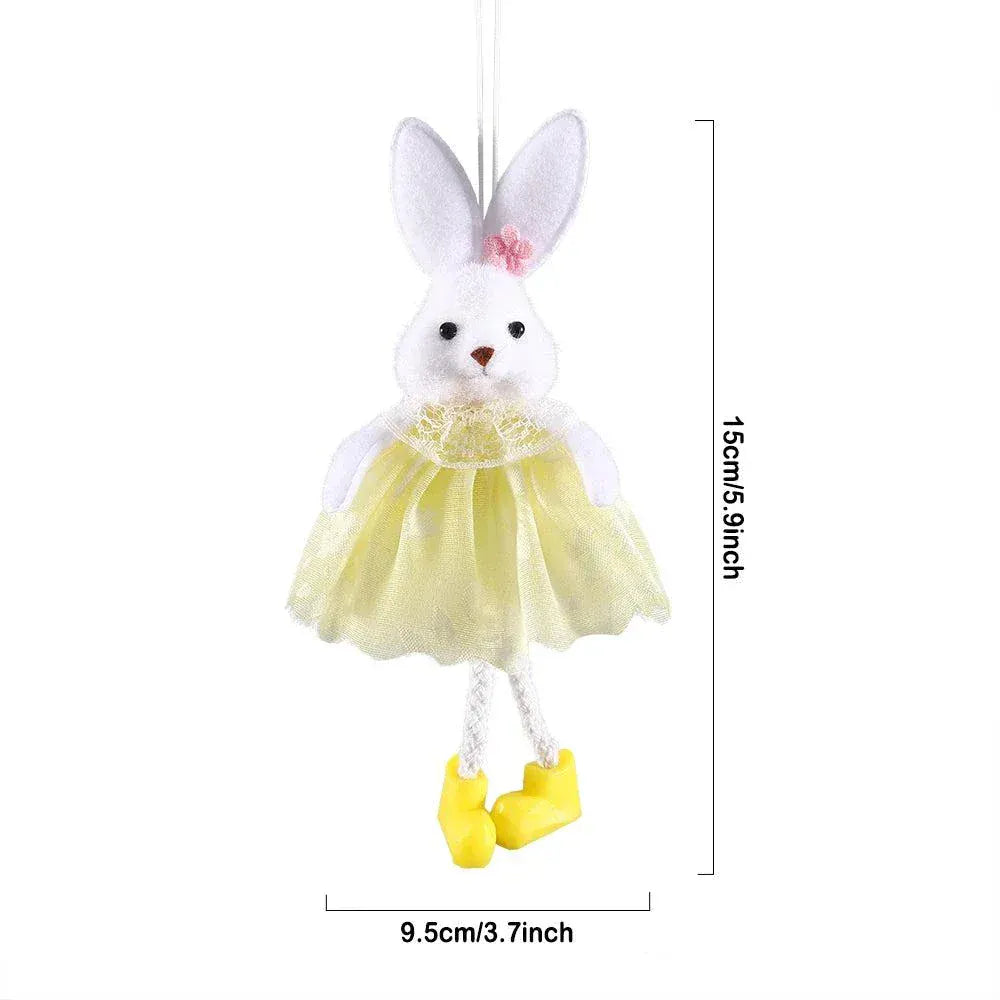 Easter Bunny Decor White Yellow Green Pink Flower Yarn Skirt -Kid Gift
