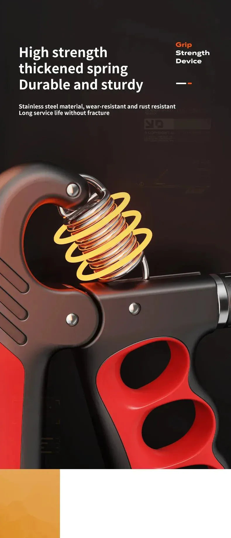 Adjustable hand grip strengthener with 5–100KG resistance for hand, wrist, and forearm training