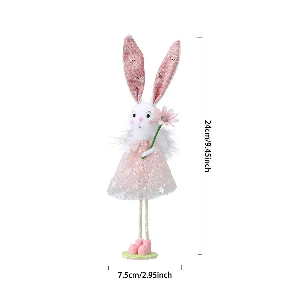 Easter Bunny Decor White Yellow Green Pink Flower Yarn Skirt -Kid Gift