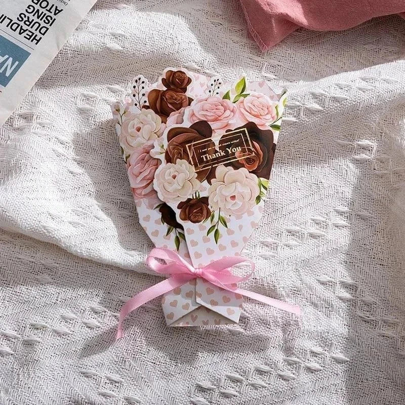 Creative Carnation Thanks Flowers 3D foldable bouquet greeting card for Mother's Day and birthdays