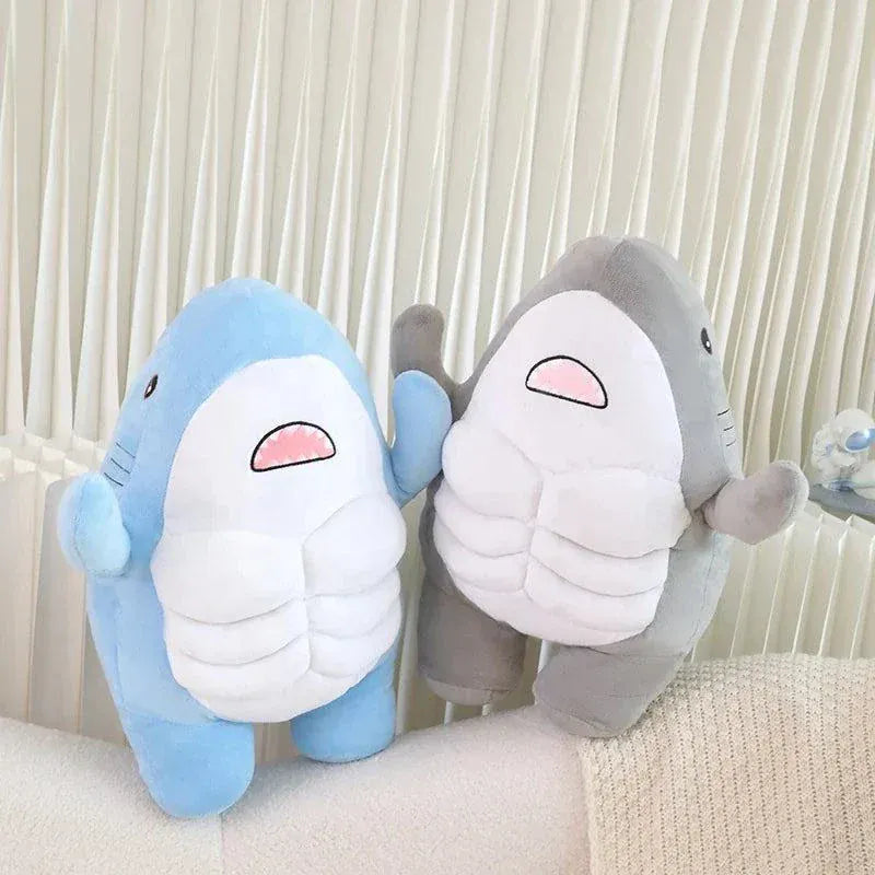 Muscle Shark Plush Toys- Soft 35cm Ocean Whale Stuffed Animal for Kids