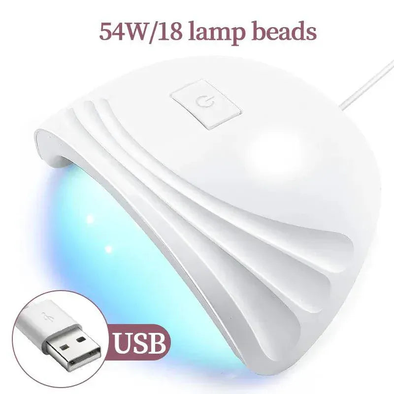 54W USB UV LED nail gel lamp with automatic sensor and compact design