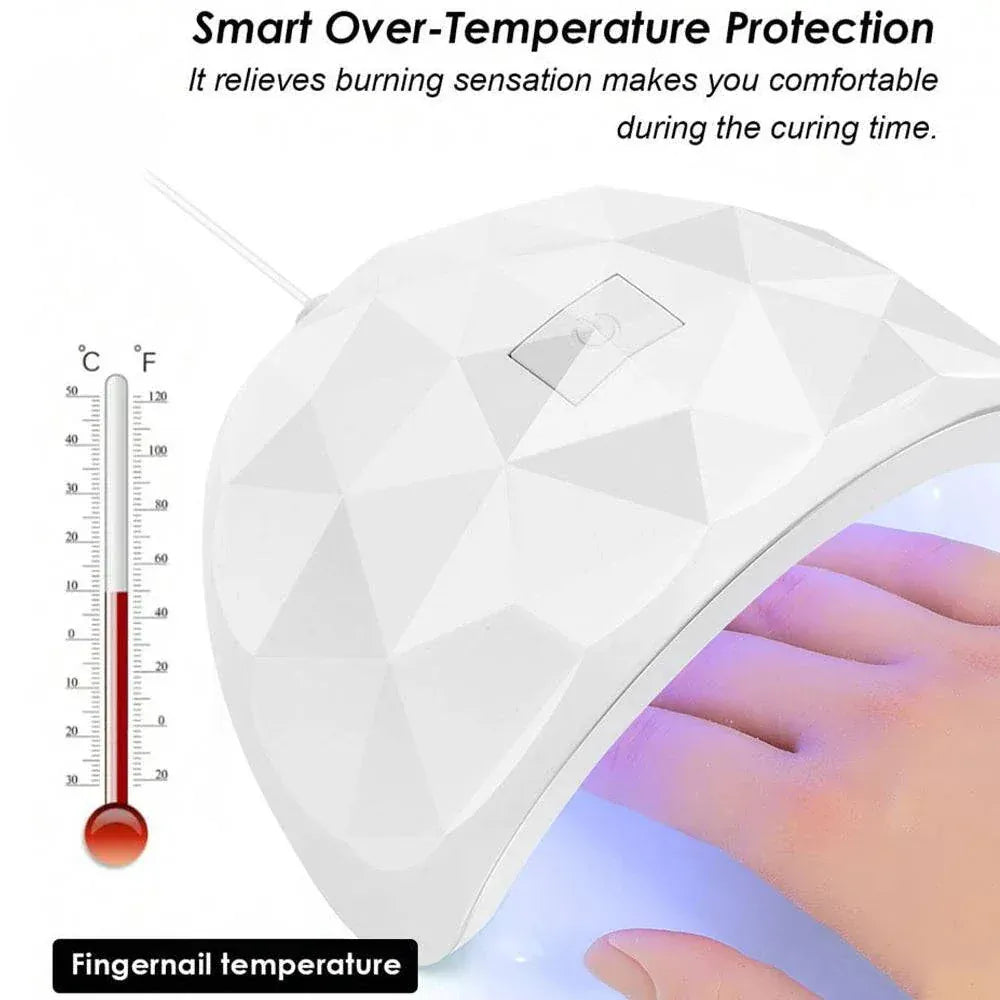 54W USB UV LED nail gel lamp with automatic sensor and multiple timer settings