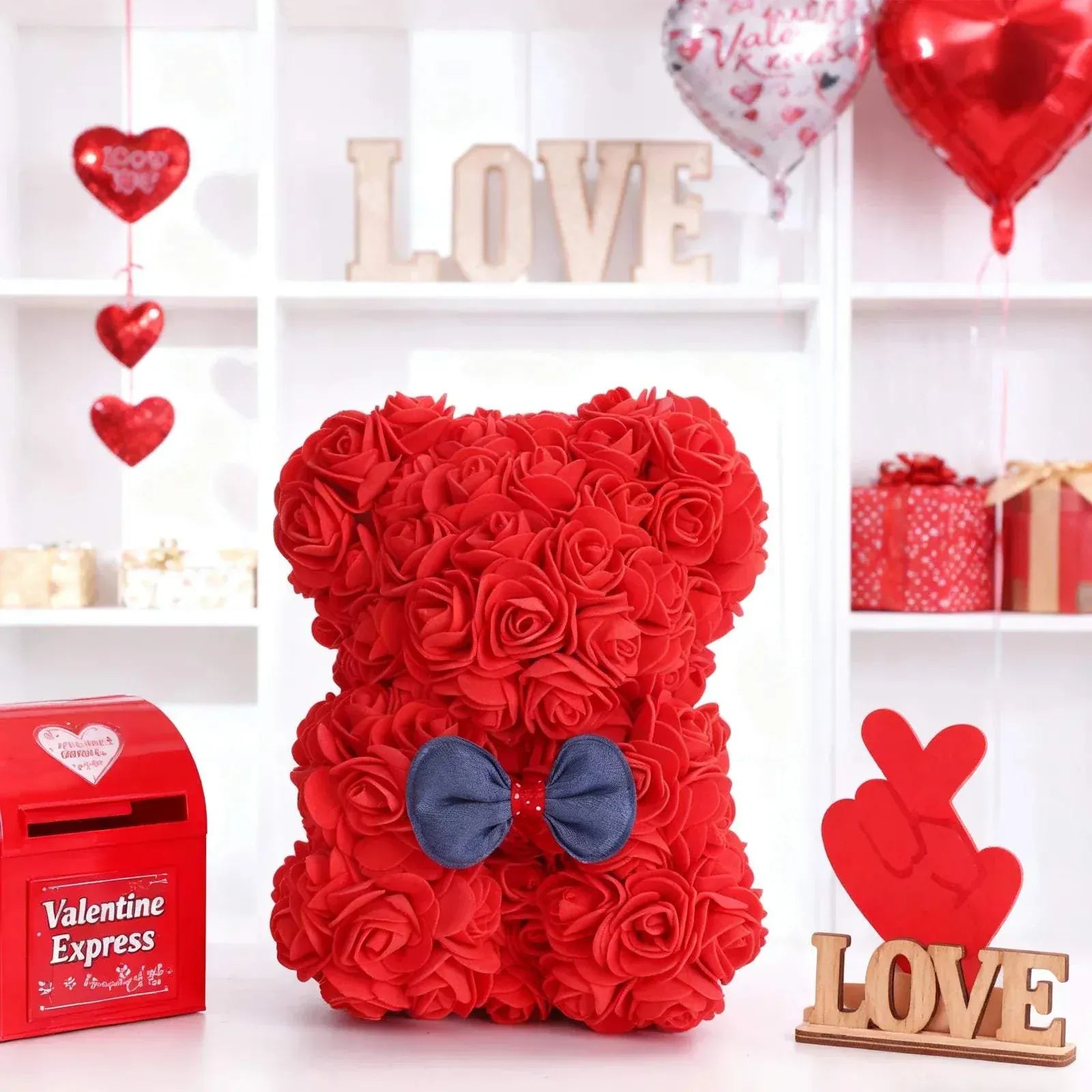 2026 Valentine Day Rose Bear made of soft foam roses, perfect romantic gift for Valentine’s Day and anniversaries