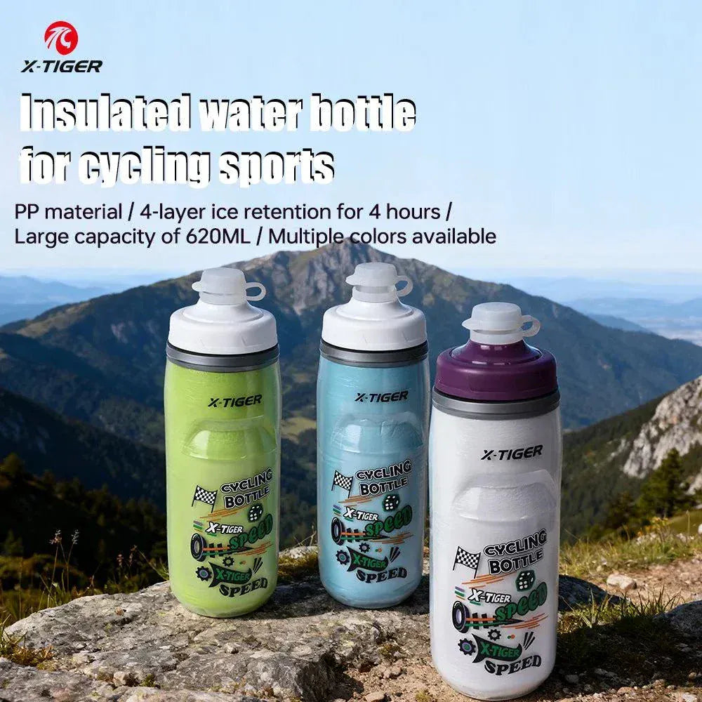 X-TIGER 620ml insulated cycling water bottle for outdoor sports and biking