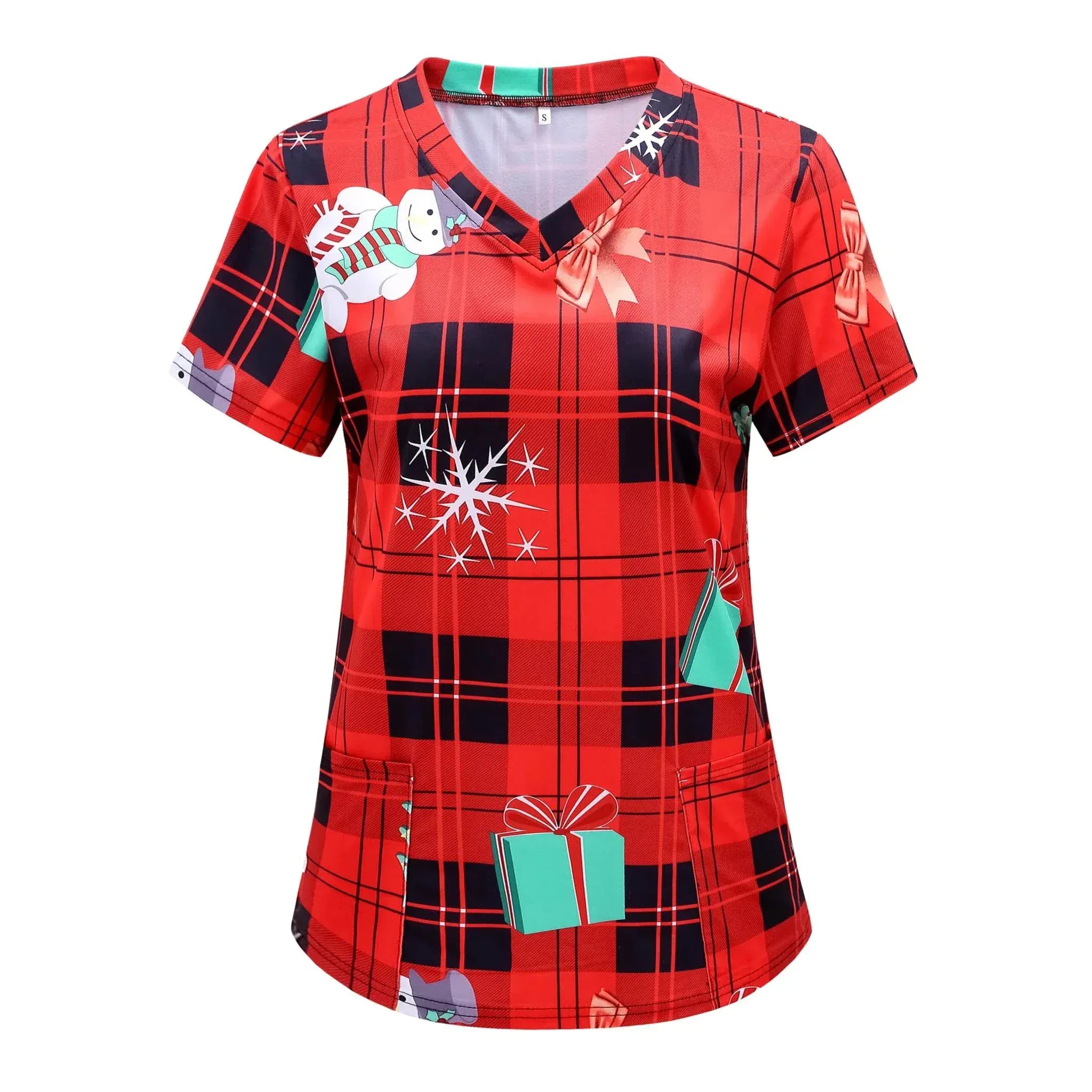 Women’s Valentine Heart Nurse-Style T-Shirt with heart print and V-neck from Valentines Day Clothes collection